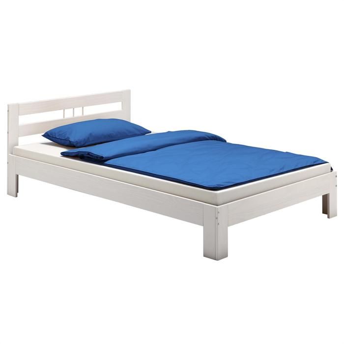 lit simple theo 120 x 200 cm lit pour enfant et adulte en pin massif lasure blanc avec tete de lit 4016787728811 achat vente structure de lit cdiscount