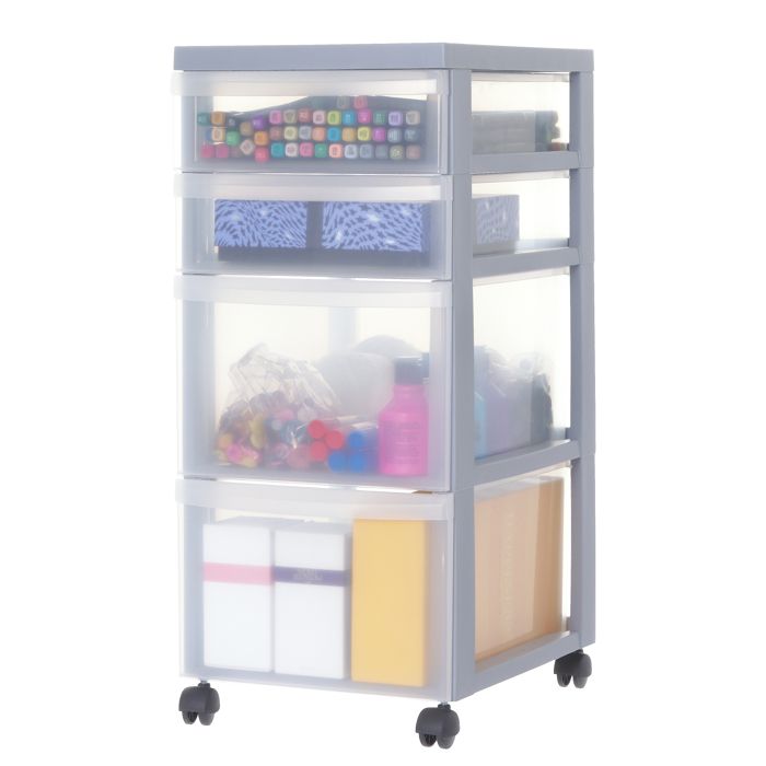 2 Meubles De Rangement Iris Ohyama Avec Portes - Étagères Modulables Bois Chêne Gris - Pour Bureau, Chambre, Salon