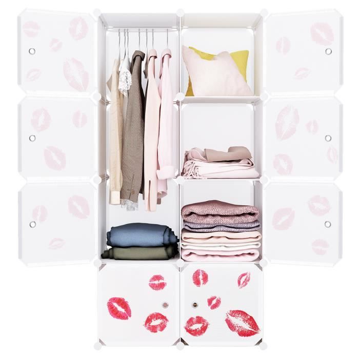 Langria 8 Cube Penderie Armoire De Chambre Modulable Plastique
