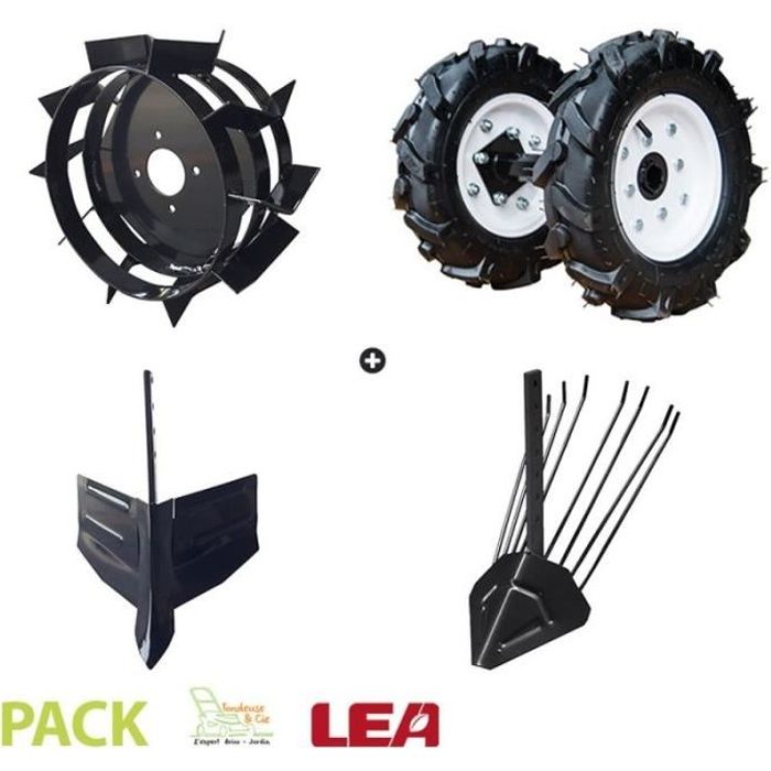 Accessoires pour motobineuse LEA - Roues fer et pneumatiques - Pour labour et arrachage de pommes de terre