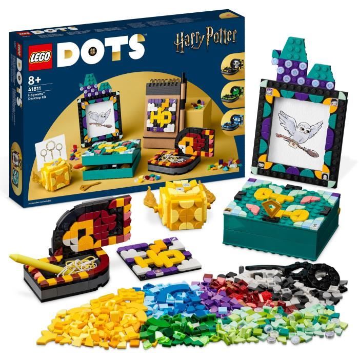 LEGO® DOTS 41811 Ensemble de Bureau Poudlard, Fournitures de Rentrée Scolaire, Jouet Harry Potter