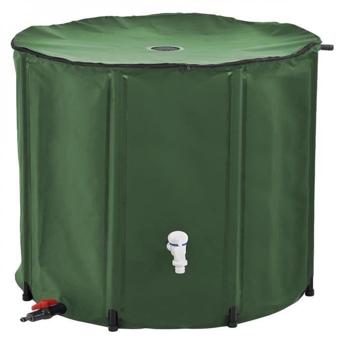 Réservoir souple, récupérateur d'eau de pluie pliable - 1000 L - Vert - Linxor