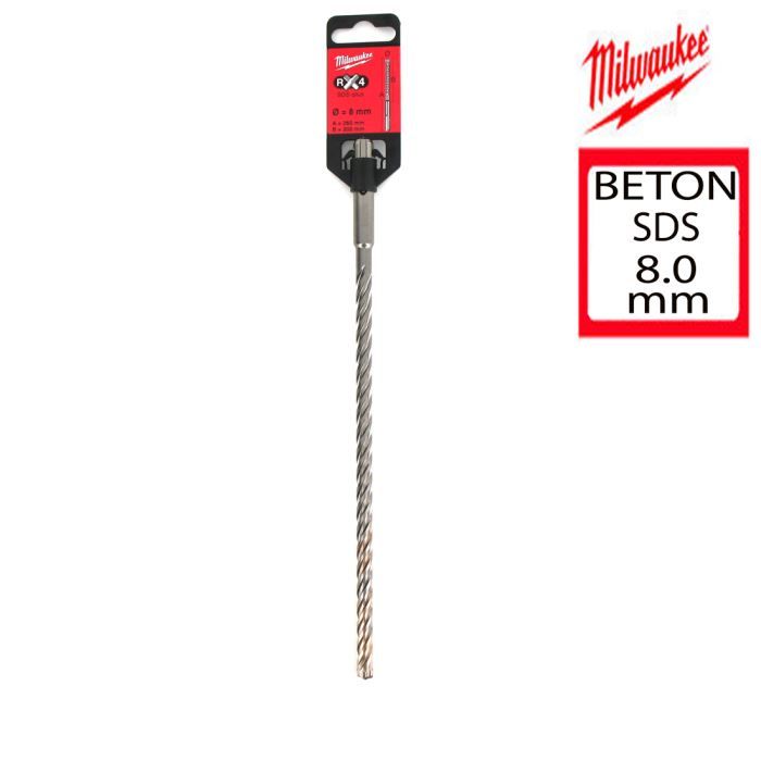Foret 2 taillants MILWAUKEE M2 SDS Plus 8 mm 4932307072 - vue 3