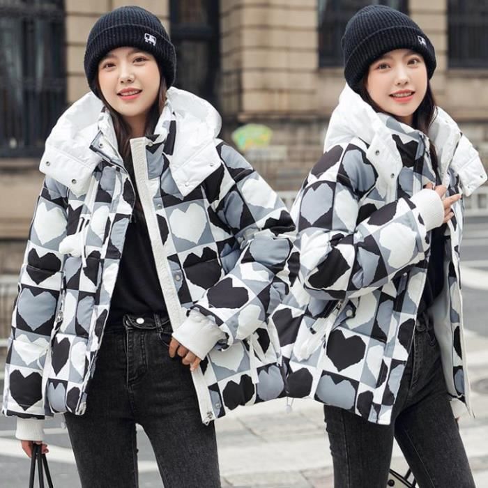 Manteau femme Hiver court aimant Garder au chaud Coton Chic Nouvelle arrivee Loisir Noir HN Noir Cdiscount Pret a Porter