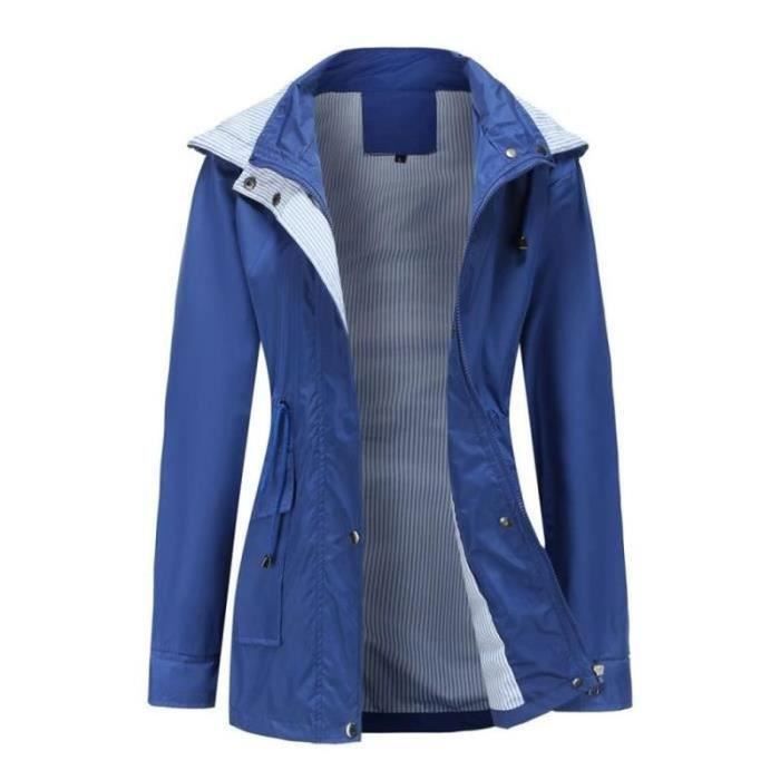 Style Trench Parka Décontracté Veste Imperméable Femme Légère Longue - Coupe -vent, Capuche, Pour Randonnée, Camping, Quotidien Parka Trench Femme Coupe- vent
