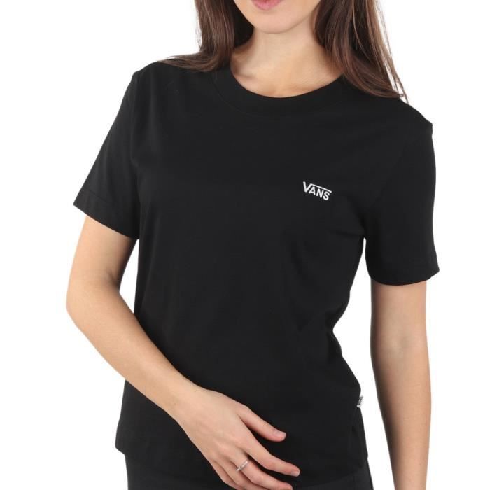 T shirt Noir Femme Vans Boxy Black Cdiscount Pr t Porter