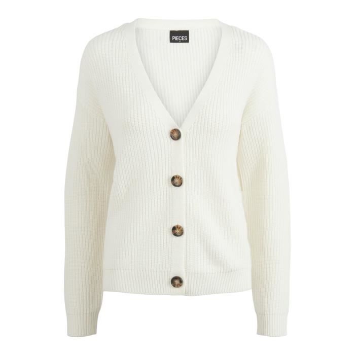PIECES Cardigan Femme Blanc Acrylique GR76920