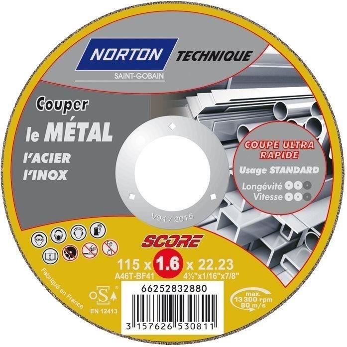 Disque à tronçonner - Score 100 - métal - 115X1.6 mm