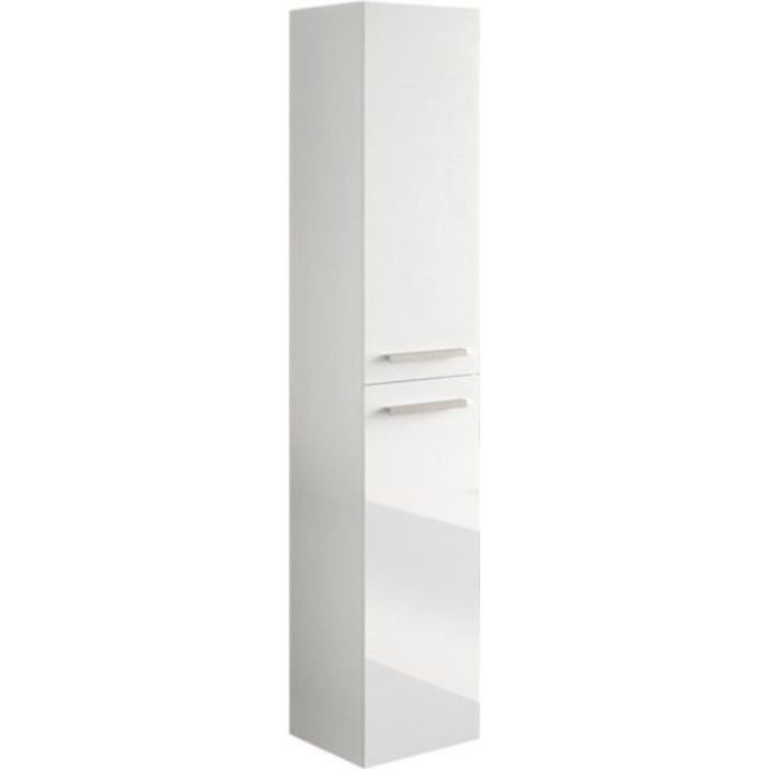 Meuble Colonne De Salle De Bain Suspendu Krildihana 131 X 30 X 30 Cm Effet Chêne Blanc Argent [en.casa
