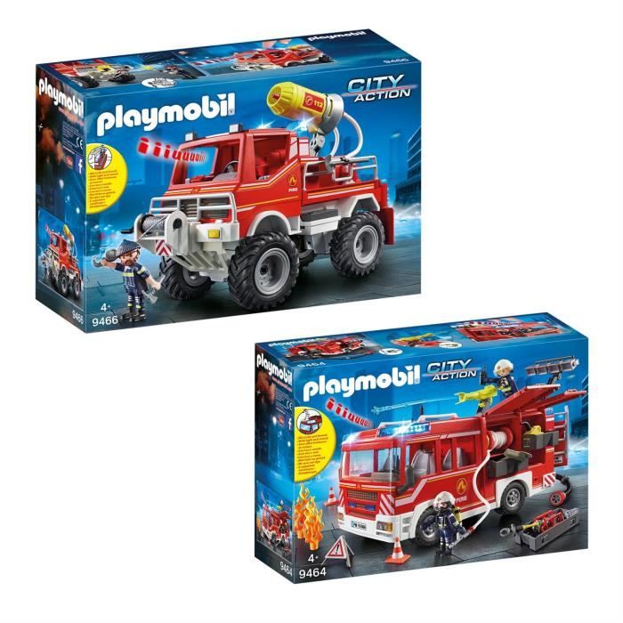 PLAYMOBIL Boîte de Rangement Pompiers - 12 L - Rouge - Cdiscount
