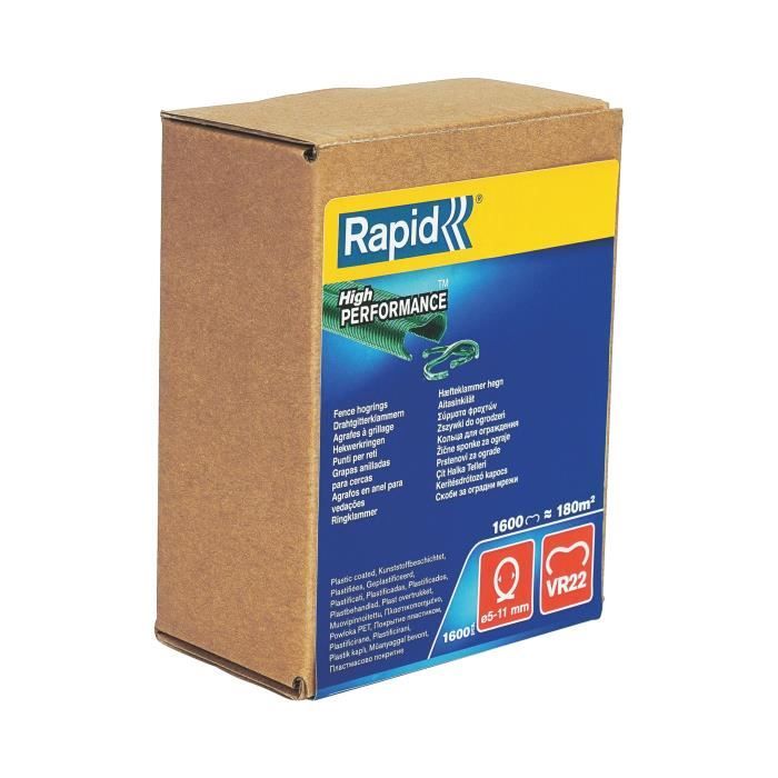 Rapid 1600 agrafes VR22 vertes - vue 1