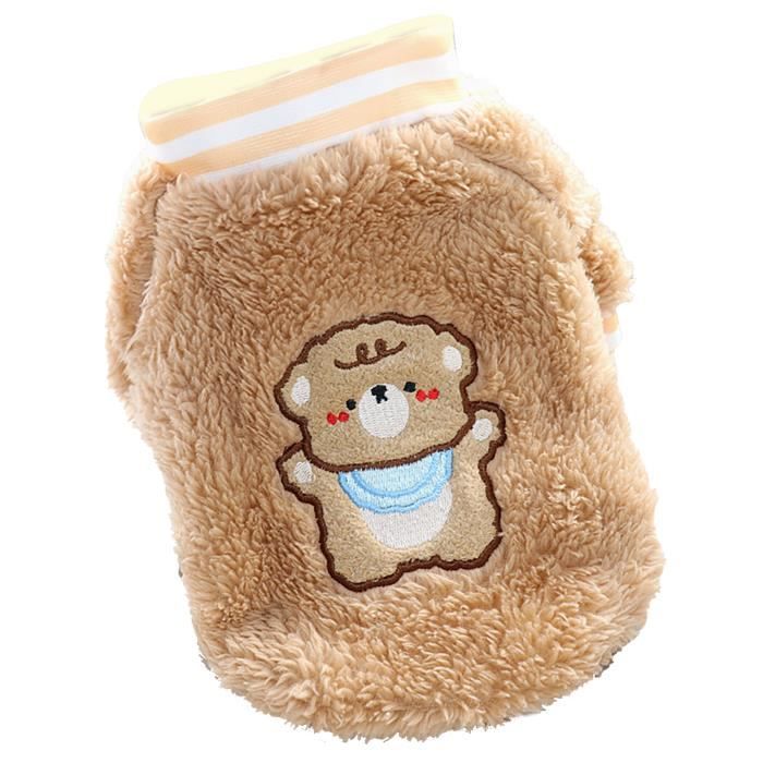 Comparer les prix de chemise chaude pour chiot Chemise chaude pour chien, douce et mignonne, pull animalerie robe Ours brun M pour 150-155cm