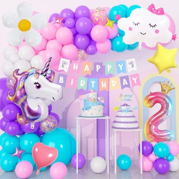Anniversaire Licorne 3 Ans 3 Ans Decoration Anniversaire Licorne Fille, Licorne De Décoration Invitation Anniversaire Fille