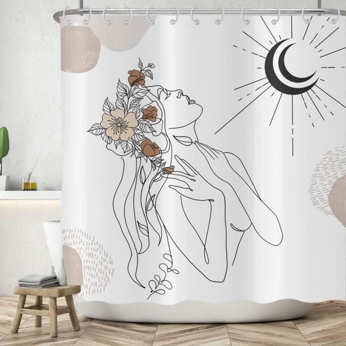 ASDCXZ Cortina De Ducha De Flores 180x180 Cm, Primavera Azul Amarillo