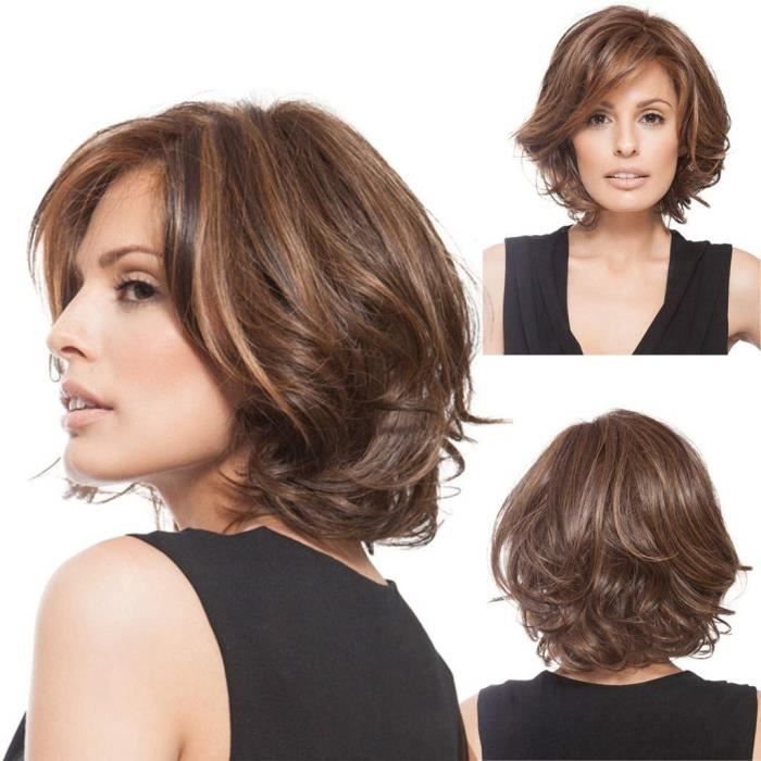 Perruques Femme Cheveux Boucles Naturelle Perruques Femmes Courte Frises Bresilien Perruques Marron 36cm Achat Vente Perruque Postiche Perruques Femme Cheveux Cdiscount Blonde | perruques courtes résistantes à la chaleur.