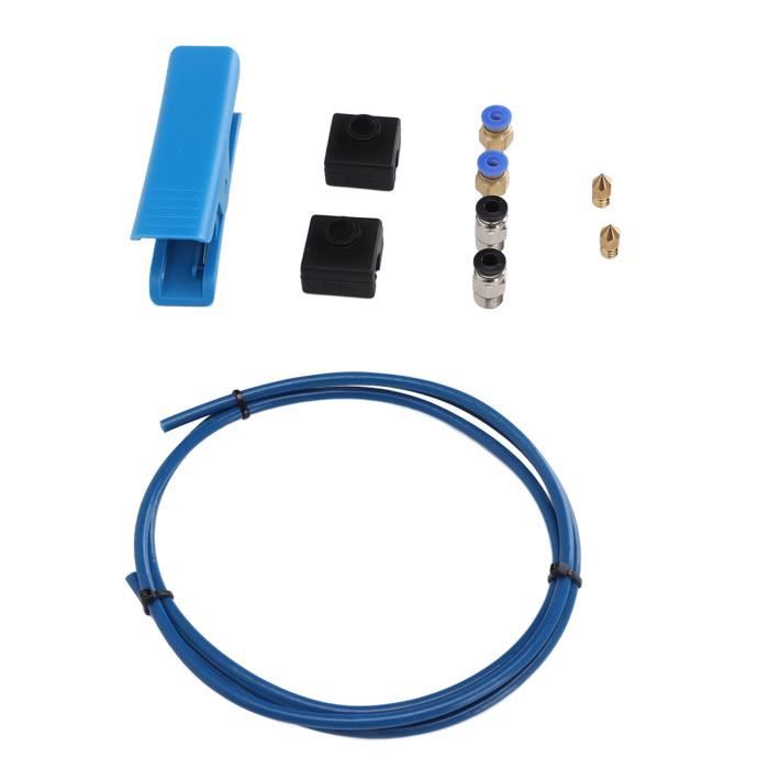 Tube PTFE Téflon 1m Pour Imprimante 3D | Diamètre 2x4mm | Avec Connecteurs Pneumatiques PC4-M6 Et PC4-M10