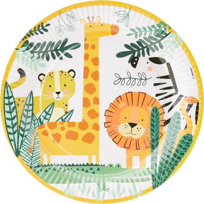 MATANA 40 Assiettes en Plastique Blanc avec Motif Doré pour Mariages