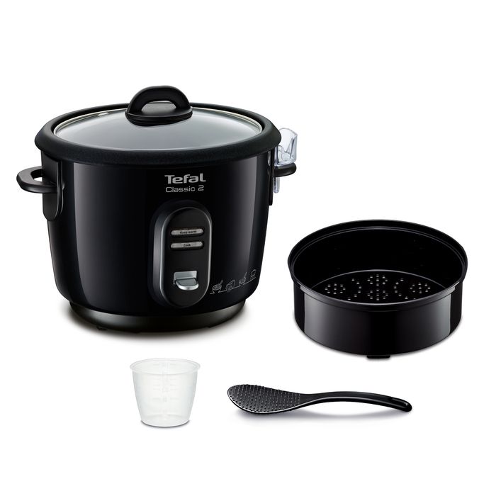 TEFAL Cuiseur à riz, Cuve antiadhésive, Capacité 900 g de riz, Cuiseur vapeur, Maintien au chaud, Classic 2 RK102811