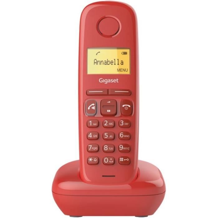 A270 Téléphone Fixe Sans Fil Dect Rouge[H90] - Cdiscount Téléphonie