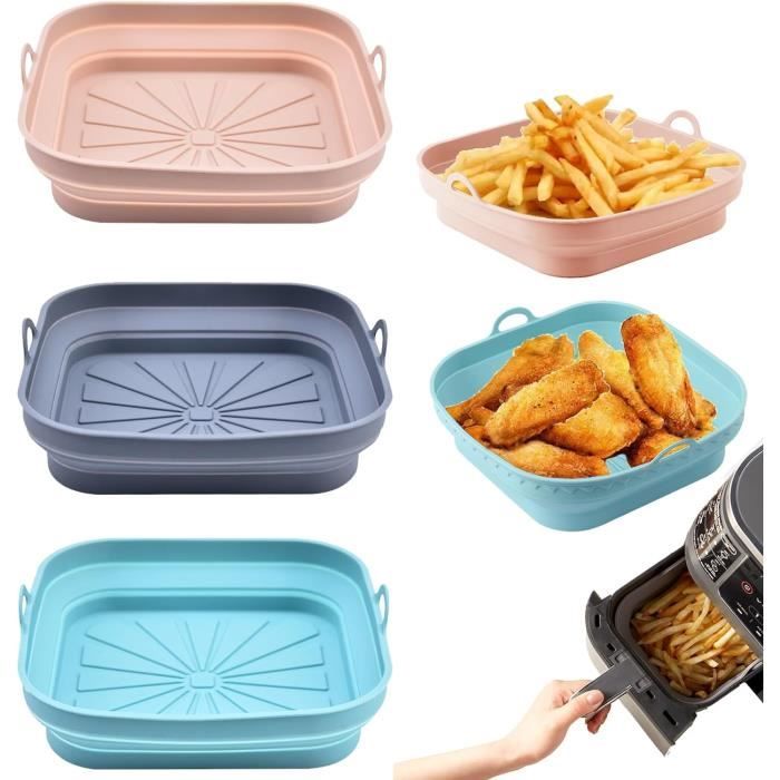 6 Moules En Silicone Pour Friteuse à Air - Set Antiadhésif Multitailles (20cm à 8cm)