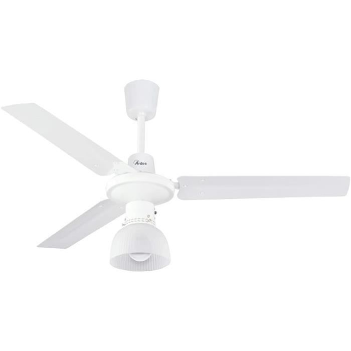 HEIBTENY Pale De Ventilateur En Plastique Noir Et Blanc, Cinq Feuilles, 30,5 Cm, Cache-écrou
