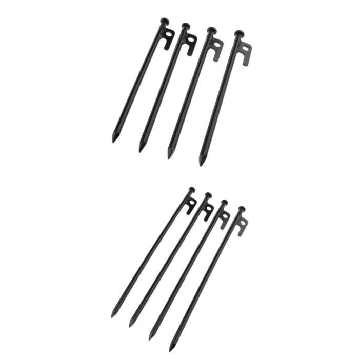 8 Piquets De Tente Burkfeeg En Acier - 21cm Pour Sol Dur - Poignée En T - Stables Et Résistants Aux Intempéries