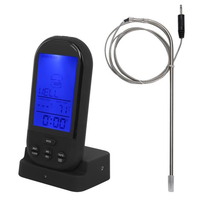 Thermomètre à Viande Sans Fil AIRMSEN - Bluetooth, Alarme, étanche IPX7, Pour Grill, Barbecue, Compatible IOS/Android