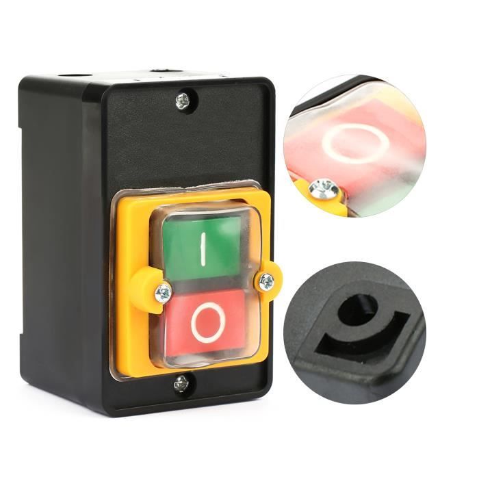 Interrupteur Marche/arrêt étanche Bouton Poussoir Pour Perceuse - 380V 10A - Neuf