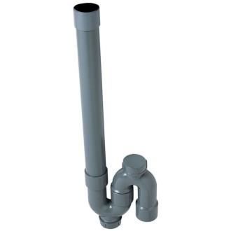 Siphon de machine à laver simple crosse avec sortie verticale Wirquin SP5002, gris