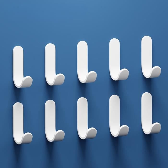 Crochet Adhésif 3M Blanc - Support Ultra Fort Sans Percer | Pour Murs Lisses