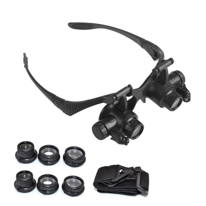 LOUPE OPTIQUE,Loupe de bandeau LED 10X 15X 20X 25X horloger