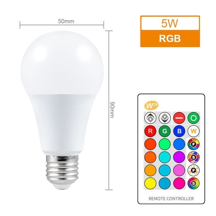 YAKAiYAL Ampoule LED RGB E14 G45 Ampoule A45 16 Couleurs Changeantes 4 Modes Pour éclairage D'ambiance 2-Pack