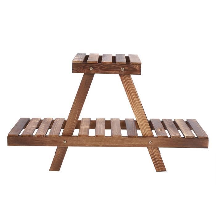 Lot De 2 Supports Roulants Pour Plantes En Bois Naturel - Diamètre 30 Cm Avec 8 Roues - Pour Pots Intérieur/extérieur