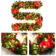 2.7m Guirlande Lumineuse Sapin Noël Avec LED，fleurs rougedécoration de Noël-1