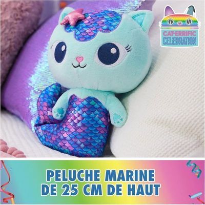Peluche Chat Bleu 25 Cm - Peluche Fonction Maison Magique - Doudou Jouet Enfant Et Adulte - Cadeau Fan Dessin Animé