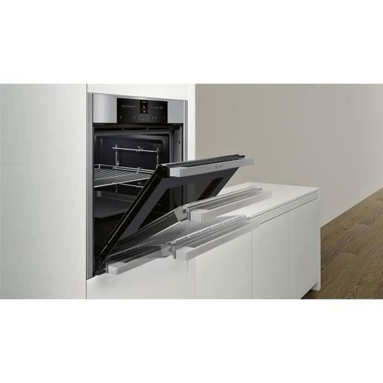NEFF B55CR22N0 -Four multifonction Slide & Hide pyrolyse inox 71 L - Classe A+ - BaseClean - Ecran TFT standard 2,5