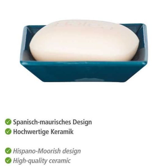 Porte-Savon Cordoba Wenko - Céramique Blanche Design Espagnol-Mauresque 10.5x10.5cm