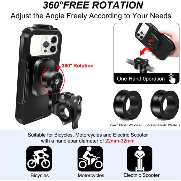 Support Téléphone Vélo et Moto Universel BYONDSELF - Rotation 360