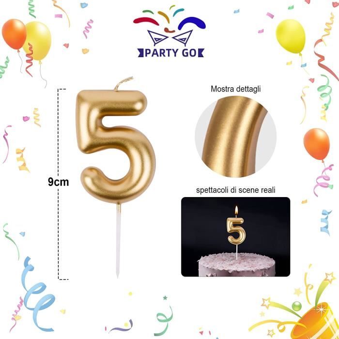 5 ans bougies d'anniversaire Numéro 5, bougies d'anniversaire or, adaptée  aux fêtes d'anniversaire[670] - Cdiscount Maison