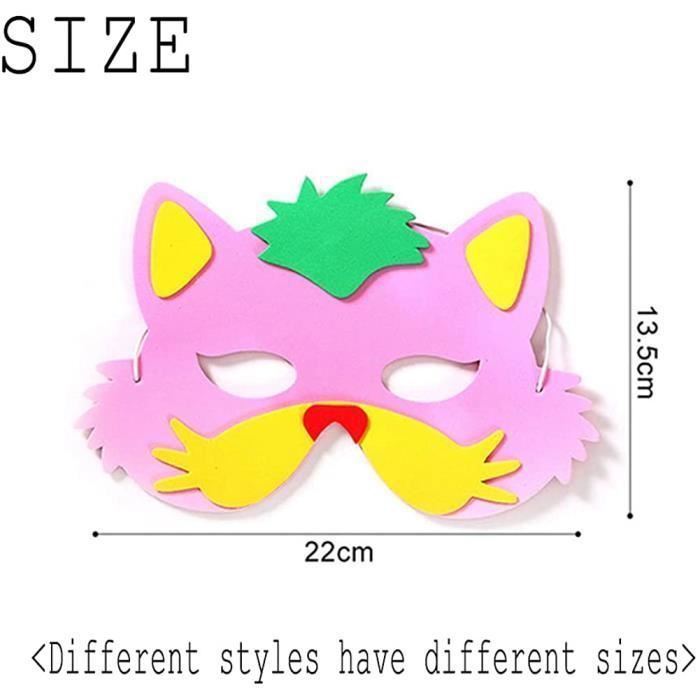 JAHEMU 10 Masques Animaux En Feutre – Forêt – Souris, Lapin, Renard, Panda, Hibou, Lion, Etc. – 18 X 15 Cm – Pour Halloween, Anniversaire, Noël – Dès 3 Ans