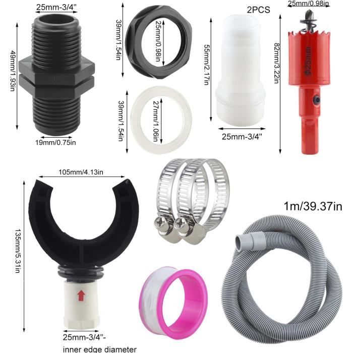 Collecteur D'Eau De Pluie Pour Tuyau Descente 70-110mm - Récupérateur Toiture Jusqu'à 80 M² - Kit Complet