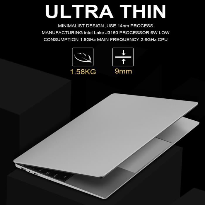 Ultrabook 15,6 pouces 8Go 256Go SSD Laptop avec1