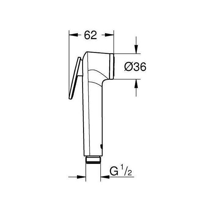 Pommeau de douche GROHE Vitalio Get Stick - 1 jet - technologie anti-brûlure et économie d'eau - chromé - Bricolage