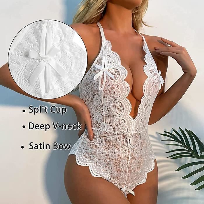 COORDONNES ENSEMBLE LINGERIE Sexy Femme Body et Combinaison Dos