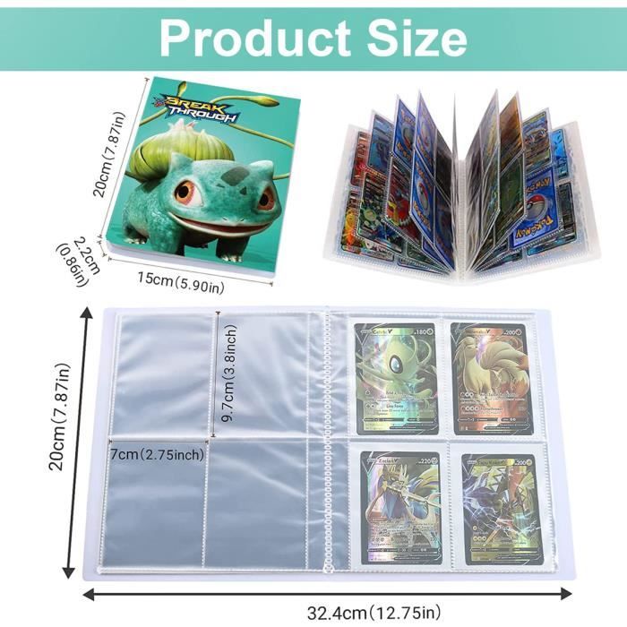 Classeur Carte Pokemon, Album de Carte, Porte Carte à Collectionner, Livre de Protection Cartes, 30 Pages Capacité de 240 Cartes Classeur Carte Pokemon, Album de Carte, Porte Carte à Collectionner, Livre de Protection Cartes, 30 Pages Capacité de 240 Cartes