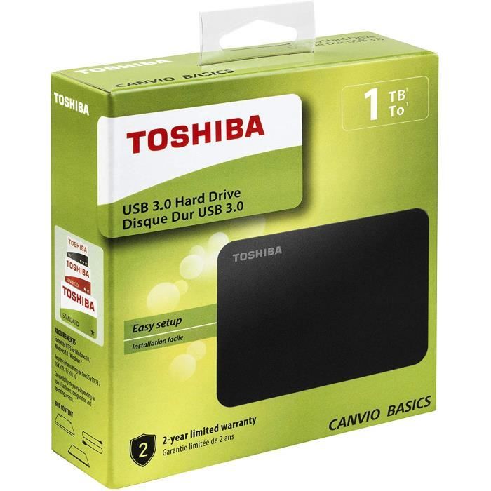Disque Dur Externe TOSHIBA Canvio basics 1 To USB 3.0 - Cdiscount