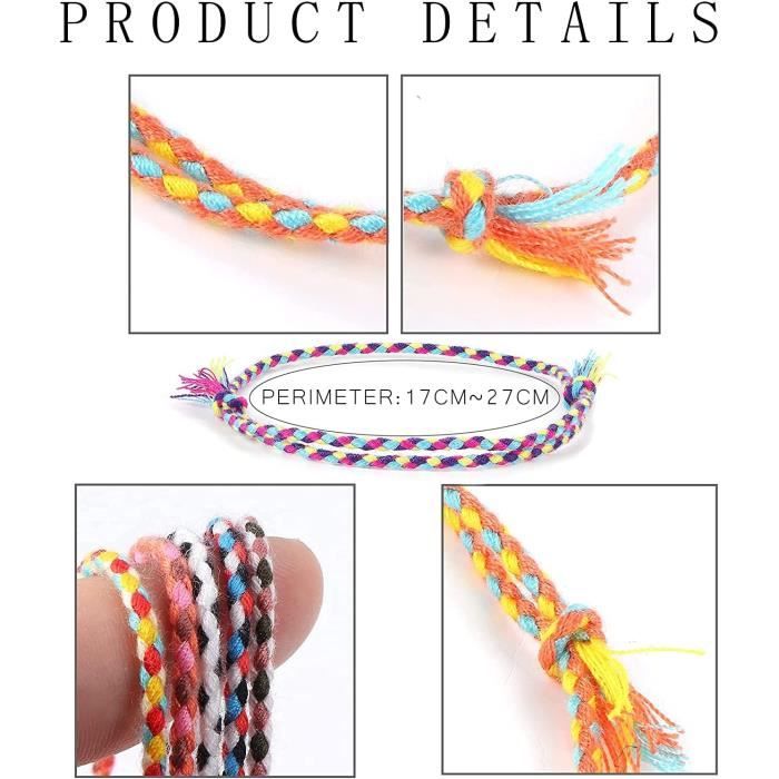 Bracelet D'amitié Brésilien Réglable - Rouge Et Noir - Tissu - Sans Fermoir - Style Bohème Et Chance