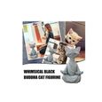 Lot de 3 statues de chat méditant – Bouddha heureux en forme de chat – Statue de chat zen pour la méditation ou le yoga-2