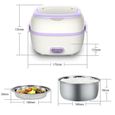 HK20218-Boîte à lunch électrique multifonctionnelle, Cuiseur vapeur, Mini cuiseur à riz, violet, Prise UE-2