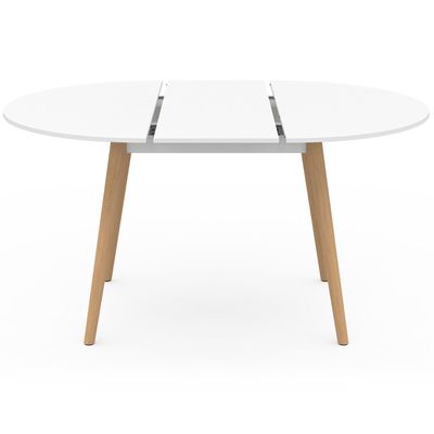 LiePu Table Ronde Scandinave Bois Hêtre - Table Salle à Manger 80x73 Cm Pour 2-4 Personnes, Blanc